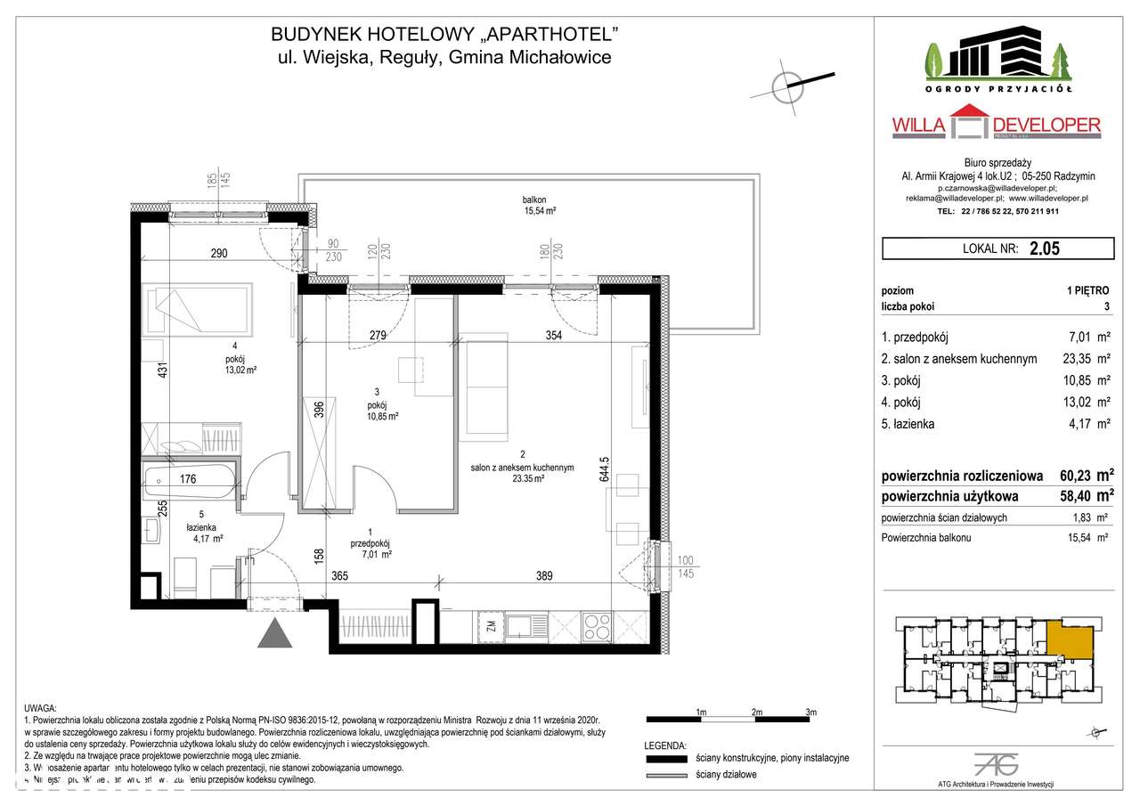 3-pokojowe mieszkanie 58m2 + balkon Bezpośrednio - Pełny obrazek: 3/6