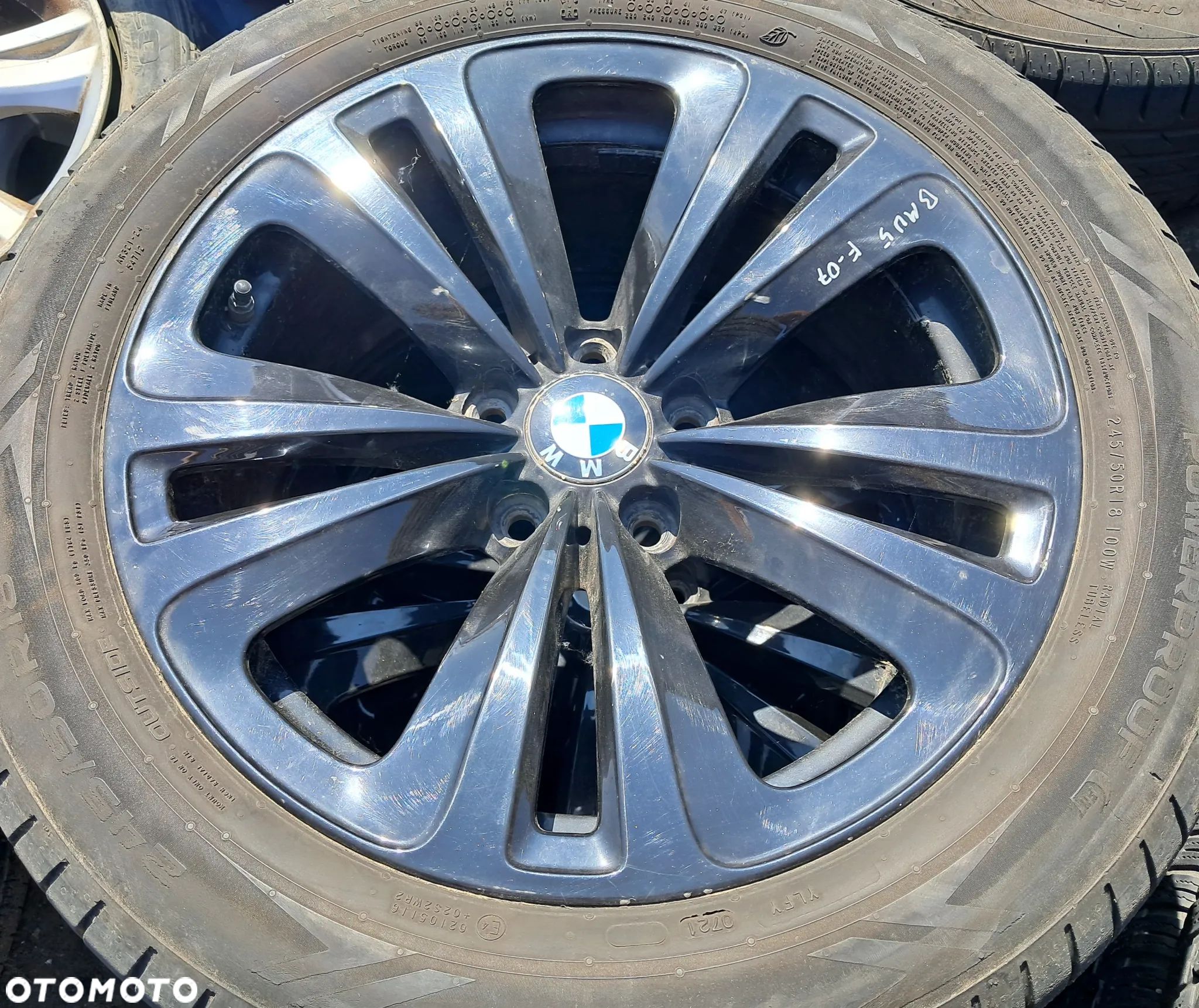 Koła 18 Cali 245/50 Felgi Czarne Aluminiowe Alufelgi Opony LATO 21r. BMW GT F01 F06 F07 F12 F13 - 1