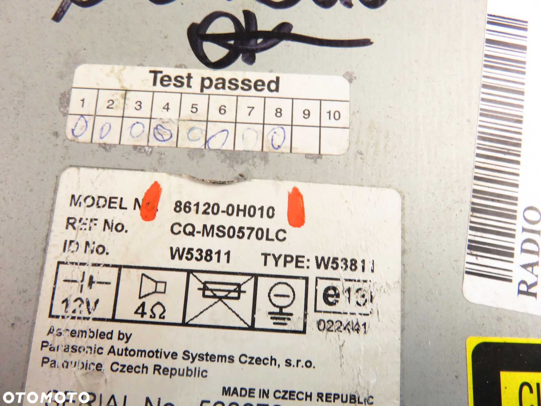 RADIO CITROEN C1 (PM_, PN_) 861200H010 - 2