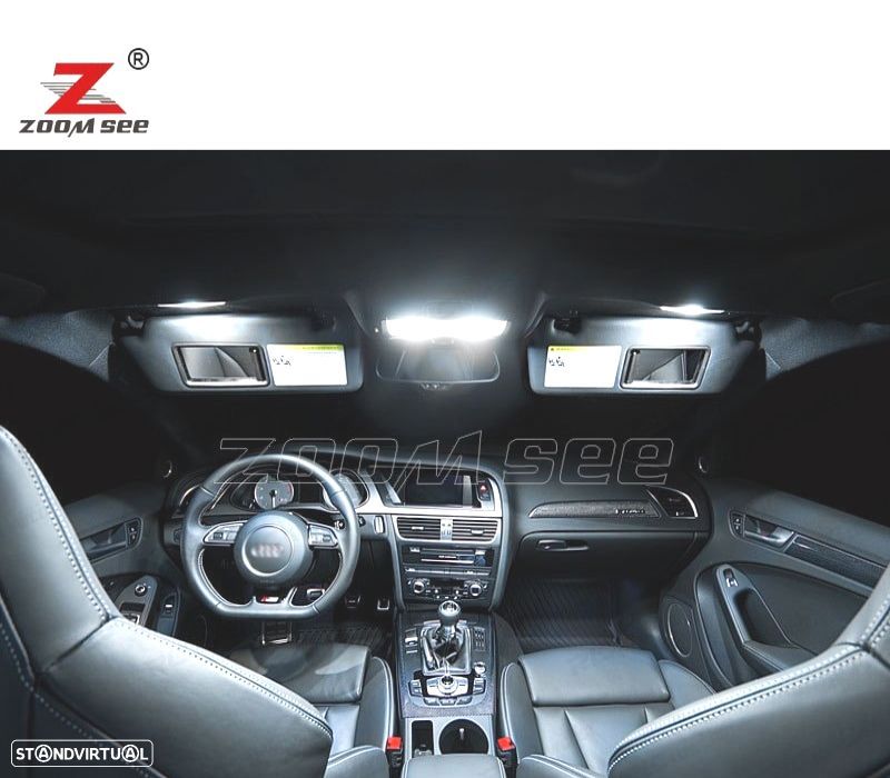 KIT COMPLETO DE 20 LÂMPADAS LED INTERIOR PARA AUDI A4 S4 B8 QUATTRO AVANT - 5
