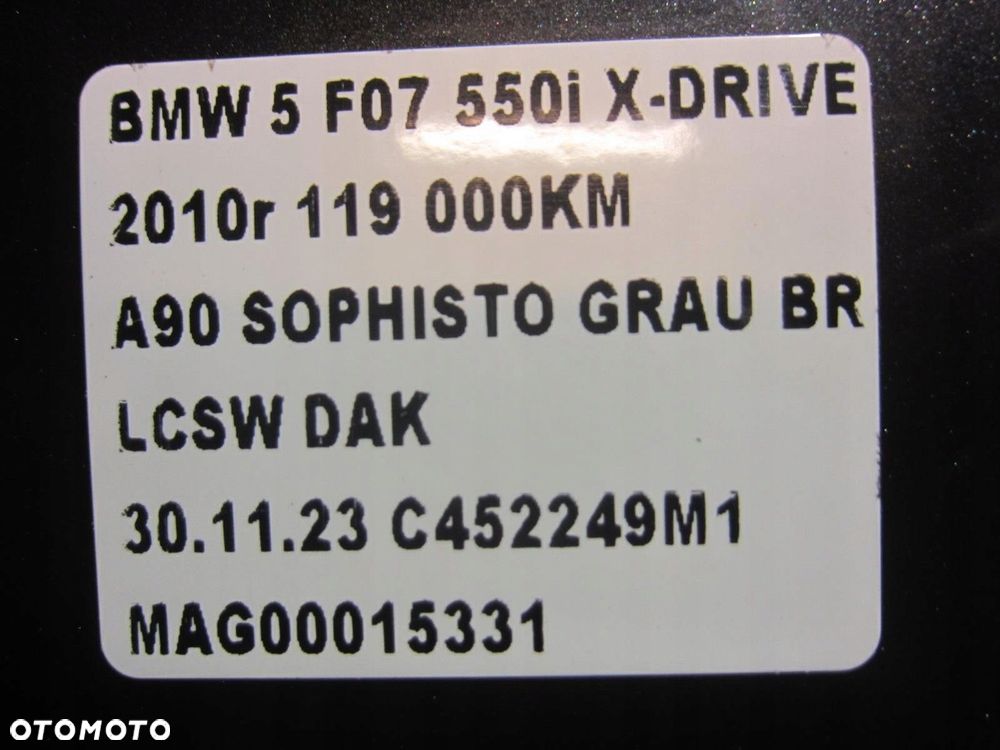 BMW 5 F07 GT KLAPKA WLEWU PALIWA WLEW A90 SOPHISTO GRAU 41007201689 7217171 - 8