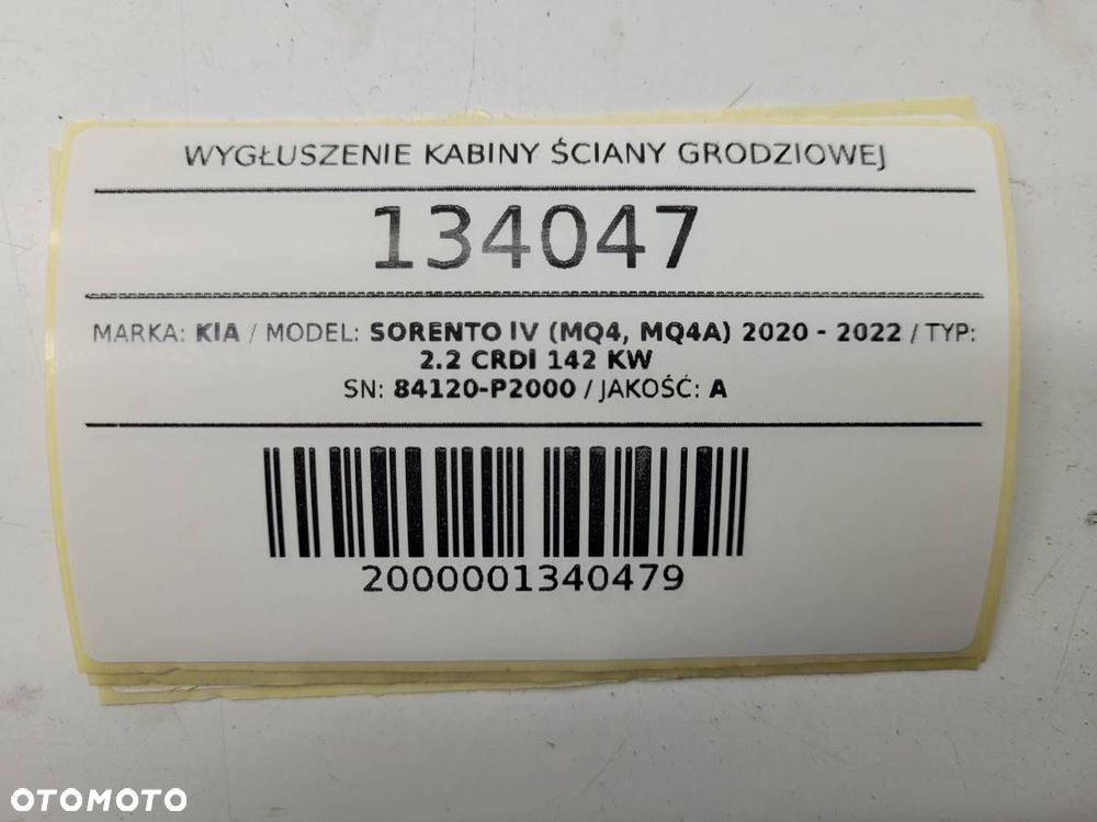 WYGŁUSZENIE KABINY ŚCIANY GRODZIOWEJ KIA SORENTO IV MQ4 84120-P2000 EUROPA - 9
