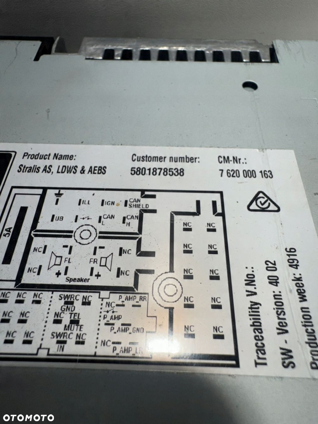 RADIO RADIOODTWARZACZ IVECO STRALIS HI-WAY 5801878538 - 3