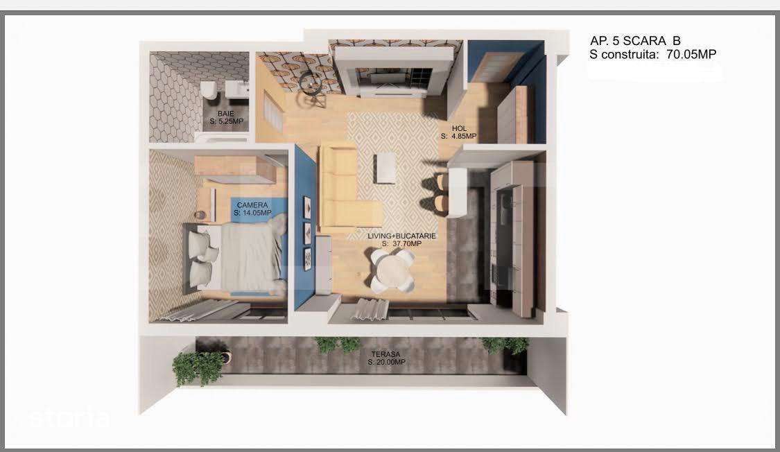 Apartament cu 2 camere, 70 mp, zona Centrala — fotografia 1