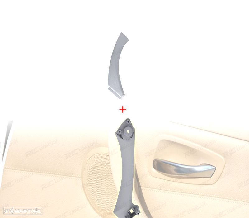 PUXADOR DE PAINEL DE PORTA BMW SERIE 3 E90 E91 LADO ESQUERDO CINZA - 1