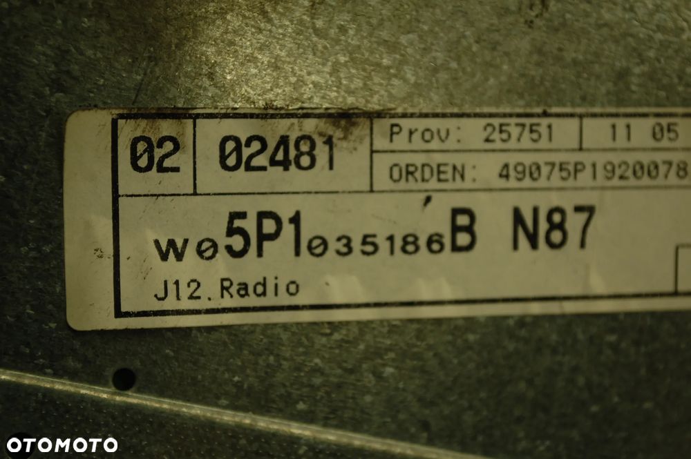 RADIO FABRYCZNE CD 5P1035186B SEAT ALTEA XL TOLEDO III - 5