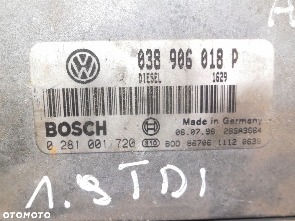 VW PASSAT B5 AUDI A4 1.9TDI ECU KOMPUTER STEROWNIK SILNIKA 038906018P 0281001720 POSIADAM 10 SZT - 3
