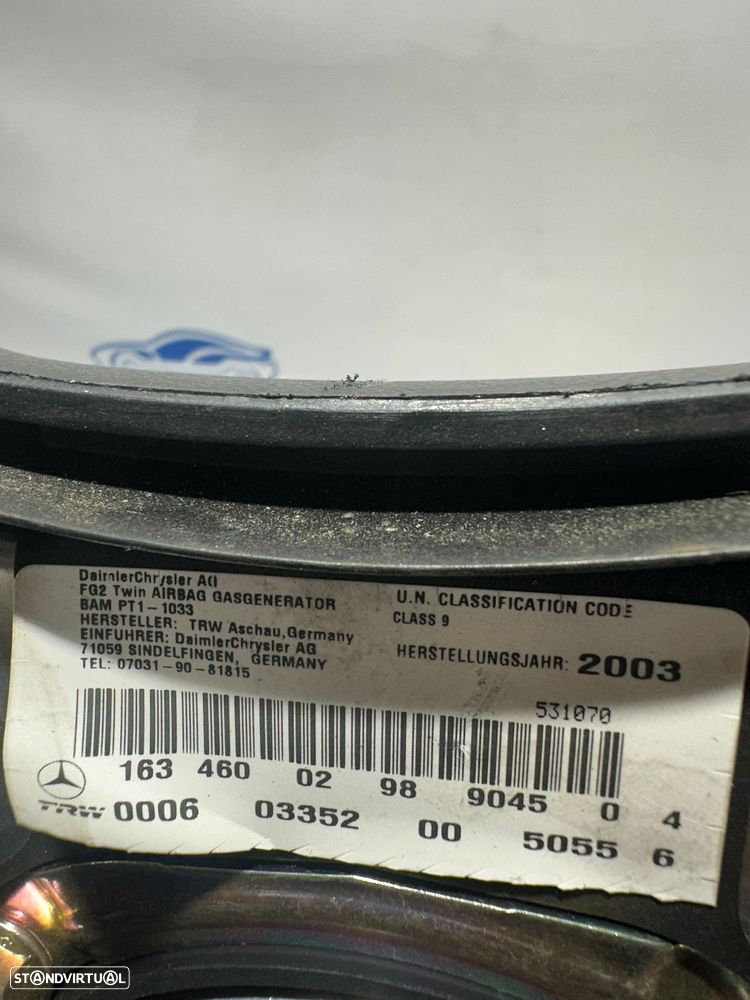 .Airbag Volante Condutor Guiador Original Mercedes Benz ML W163 1634600298 1997 - 2005 - 8