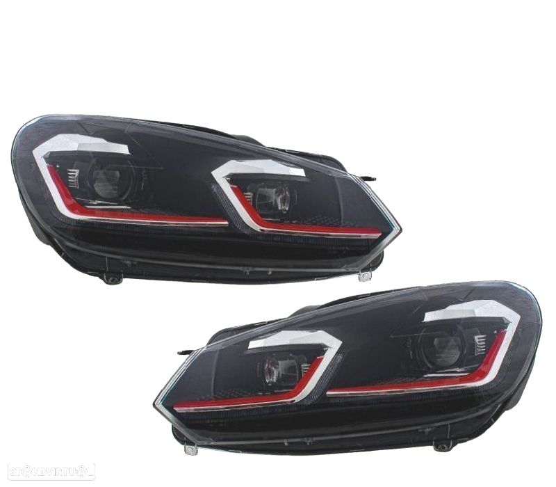 FARÓIS VOLKSWAGEN VW GOLF 6 08-13 LOOK GTI GOLF 7 INDICADORES LEDS DINÂMICOS - 4