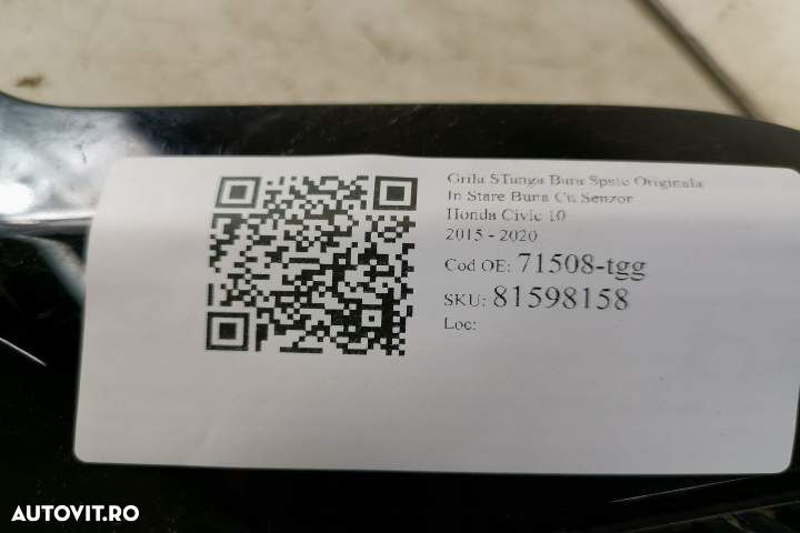 Grila Stanga Bara Spate Originala In Stare Buna Cu Senzor Honda  Civic - 7