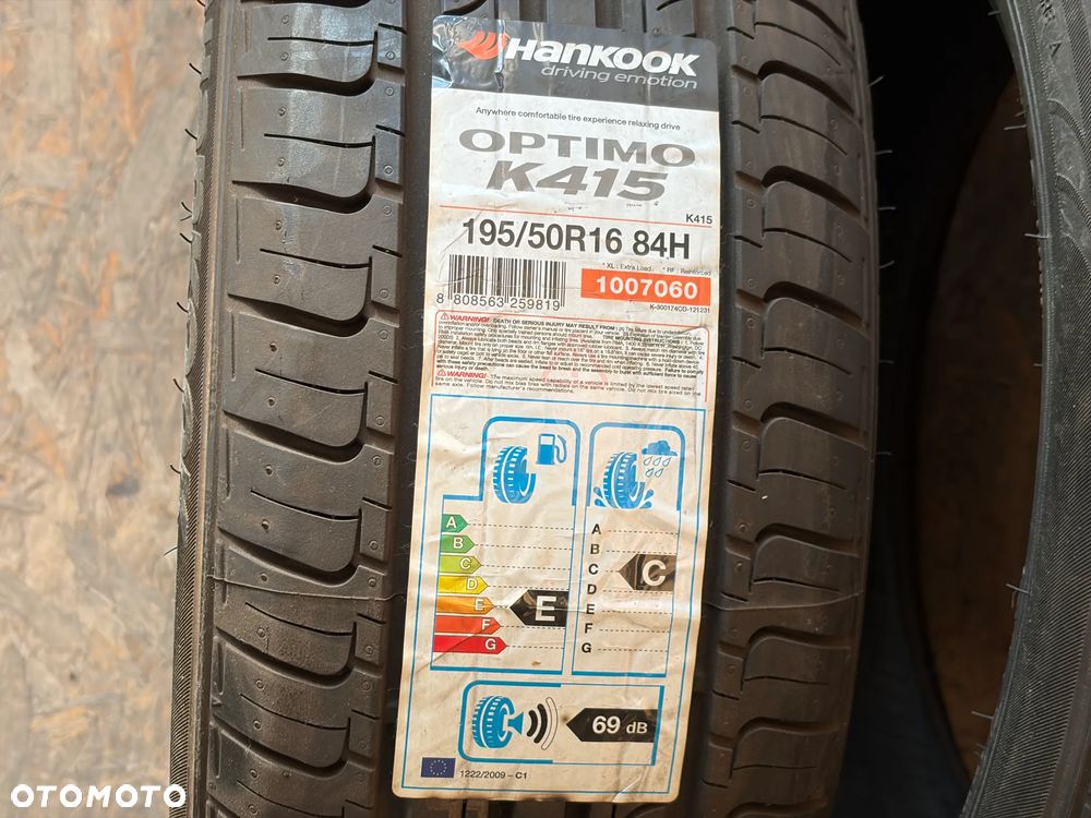 4szt. Opony letnie Hankook Optimo K415 195/50 R16 - 16