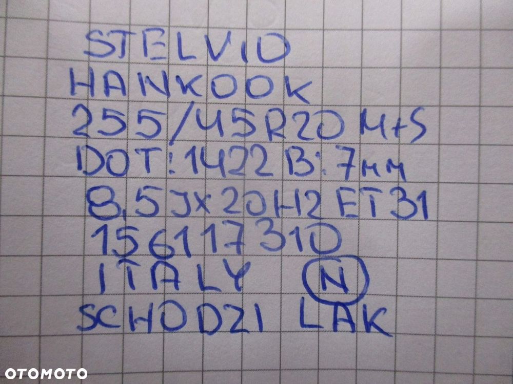 Koła felgi opony ALFA ROMEO STELVIO R20 7mm MS - 15