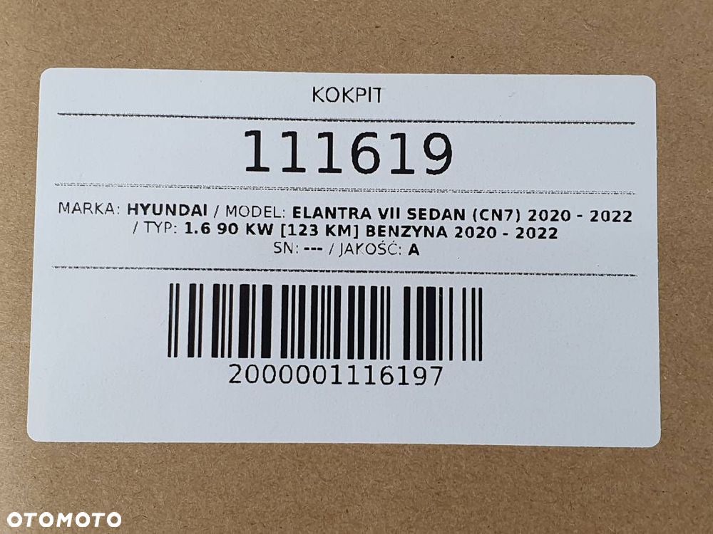 KOKPIT DESKA KONSOLA PODUSZKI AIRBAG HYUNDAI ELANTRA VII DEMONTAŻ EU 2023 - 17