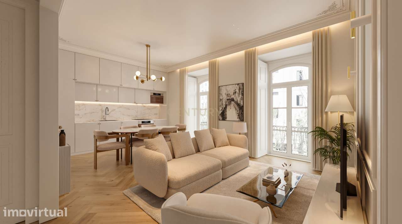 Elegante T2 com varanda e atmosfera residencial tranquila. - Grande imagem: 2/10