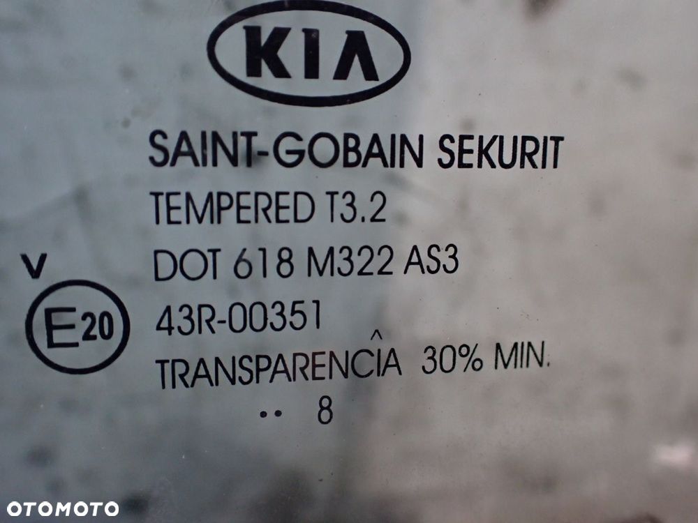 SZYBA BOCZNA LEWA TYLNA DRZWI KIA SPORTAGE 2.0 II LIFT - 5