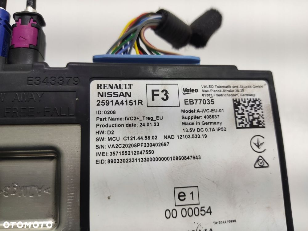 moduł sterownik łączności renault austral 2022-2025 2591a4151r - 4
