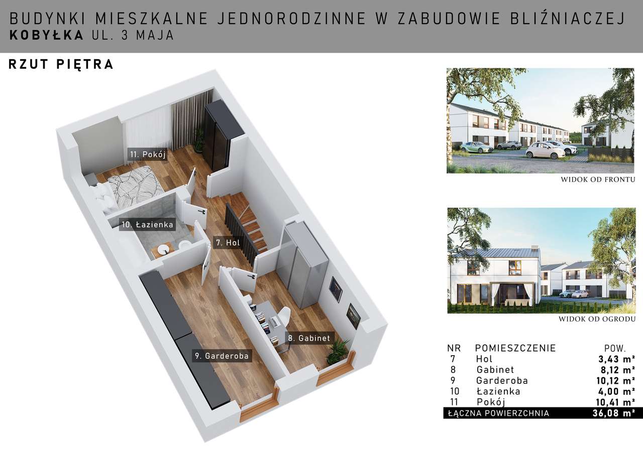 1/2 bliźniaka 73 m2 - ogródek i 2 miejsca postojowe - Pełny obrazek: 4/7