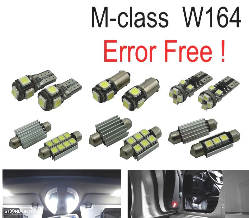 KIT COMPLETO 11 LAMPADAS LED INTERIOR PARA MERCEDES CLASE C W202 C220 C230 C280 C36 AMG 93-99 - 1