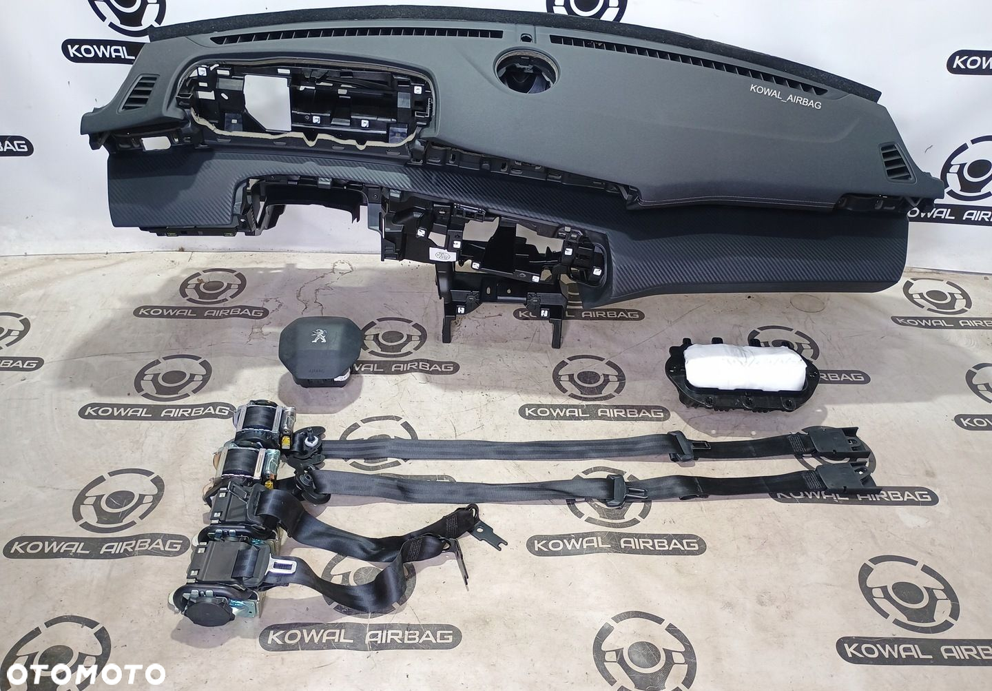 PEUGEOT 508 2 II BIAŁA NIĆ DESKA KONSOLA AIRBAG PASY ORYGINAŁ DEMONTAŻ - 2