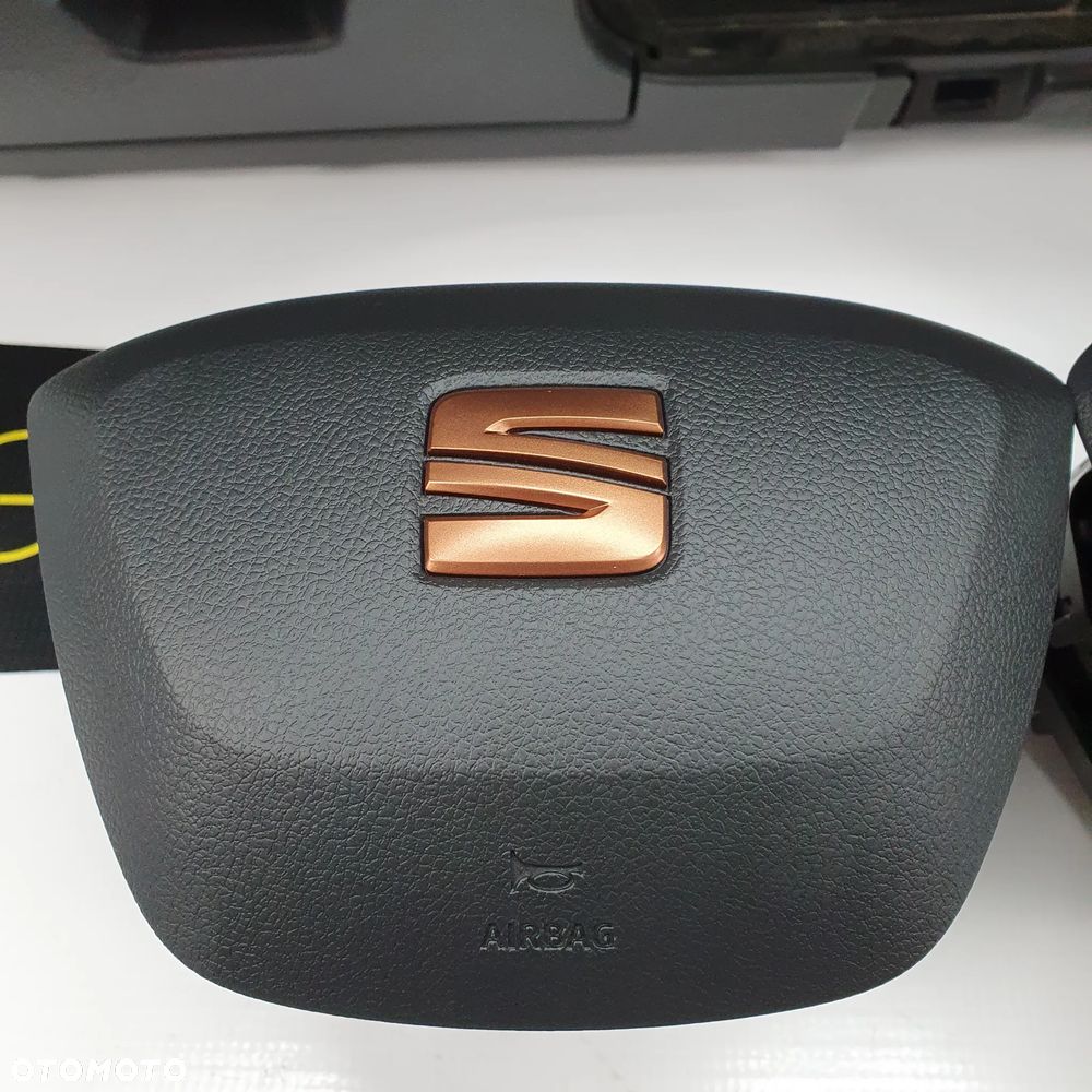 SEAT LEON 3 III 5F DESKA ROZDZIELCZA KONSOLA KOKPIT PULPIT PODUSZKI AIRBAG AIR BAG PASY KIT SET - 5