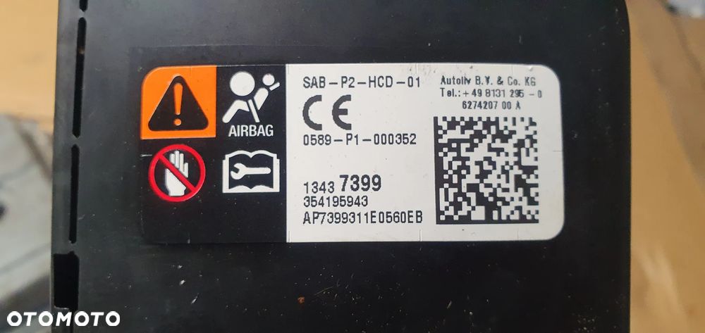 Poduszka fotela prawa pasażera AIRBAG Opel Zafira C 13437399 - 5