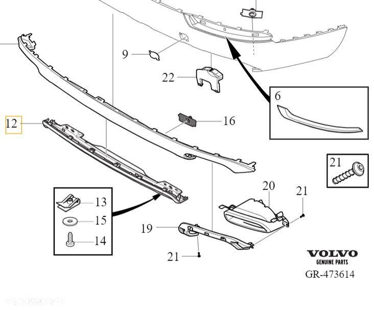 VOLVO XC90 II listwa zaslepka dyfuzor spoiler zderzak tyl R-Design OE - 2