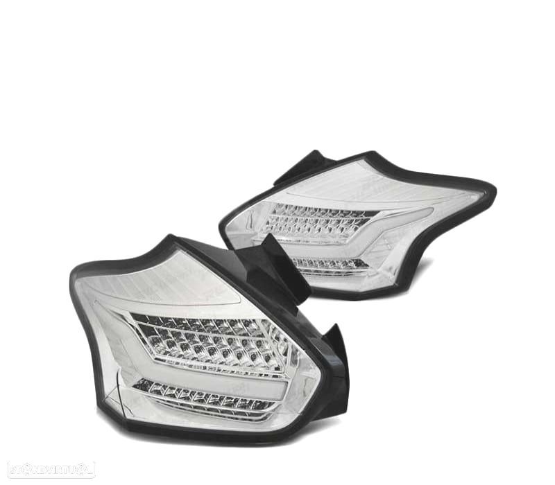 FAROLINS TRASEIROS LED DINÂMICOS PARA FORD FOCUS 3 HATCHBACK 15-18 CHROME CROMADO - 2