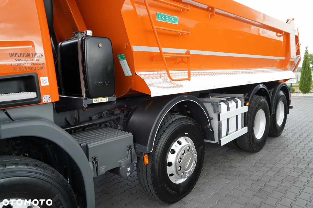Scania P 410 / 8x4 / WYWROTKA TYLNOZSYPOWA / 21 TON ŁADOWNOŚCI / OPONY 100% - 15