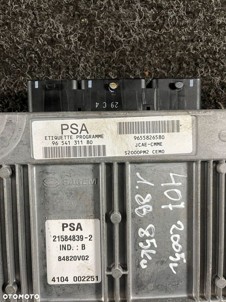 peugeot 407 1.8b sterownik silnika JCAE-CMME Sagem 9654131180 - 3