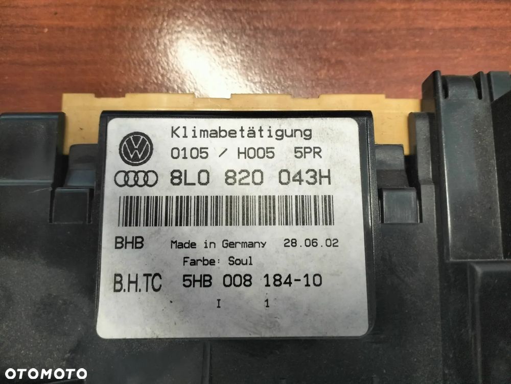 PANEL STEROWANIA KLIMATYZACJI Audi A3 8L0820043H - 3