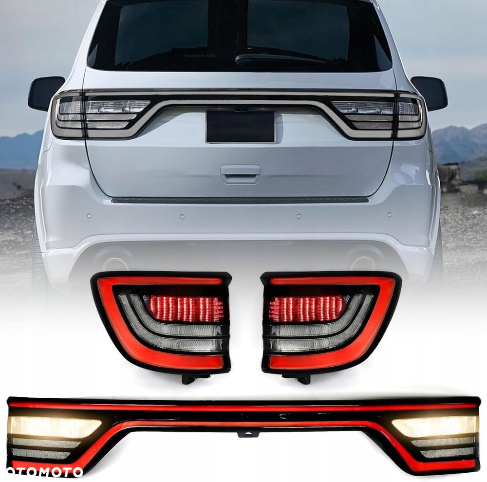 Lampy tyl ne blenda kpl Led Neon Tuning Black White Dodge Durango Lift 2014 - 3