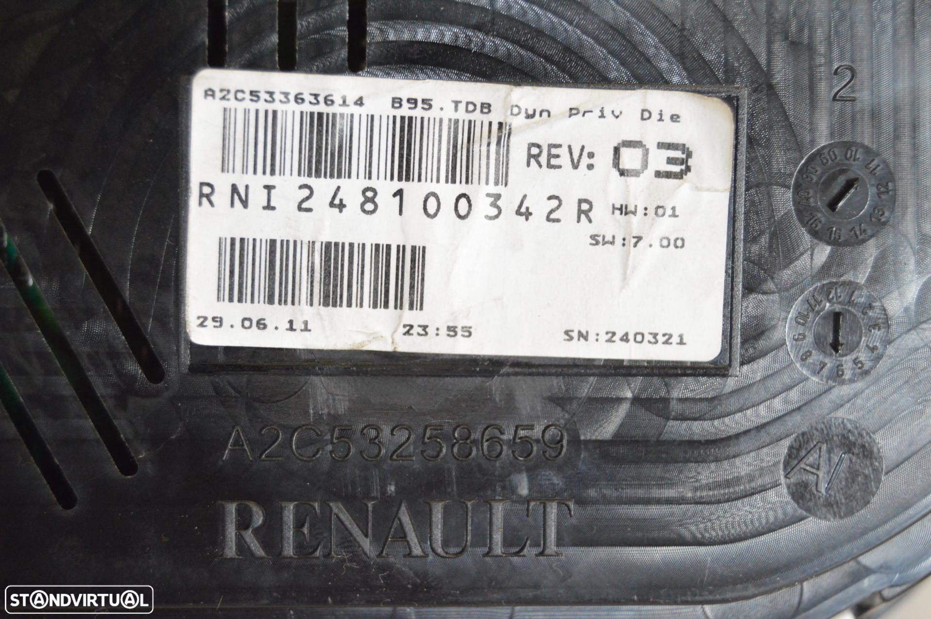QUADRANTE MOSTRADORES PAINEL INSTRUMENTOS DIGITAL 248100342R 248100342 A2C53258659 A2C53363614 RNI248100342R RENAULT MEGANE III 3 MK3 - 4