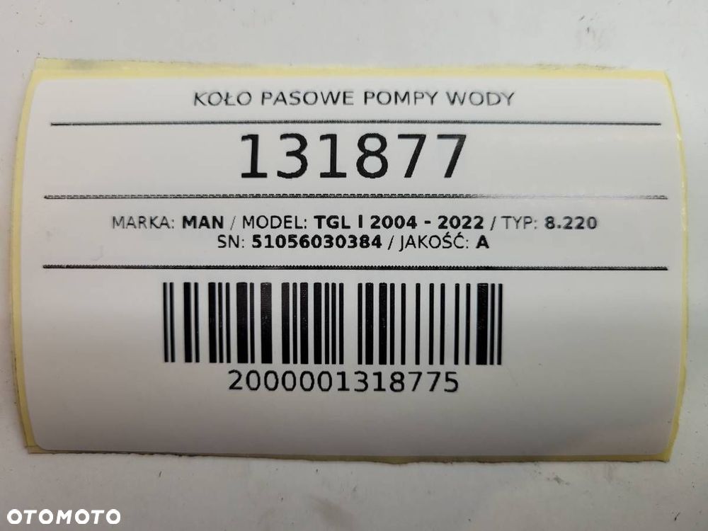 KOŁO PASOWE POMPY WODY MAN TGL I 8.220 51056030384 ORYGINAŁ - 5