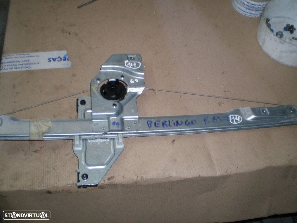 Elevador Sem Motor 9680558180 CITROEN BERLINGO 2009 2P FE PEUGEOT PARTNER 2 FOURGON B9 FASE 1 2008 1.6HDI  90CV 4P BRANCO FE - 1