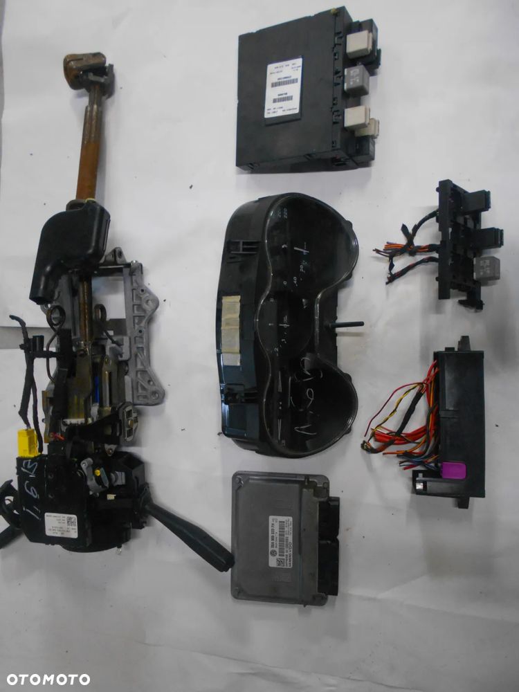 Zestaw Startowy Komputer Stacyjka Pętla Kluczyk Seat Skoda Volkswagen 1.6 BENZYNA MPI 06A906033FH 5WP40456 - 1