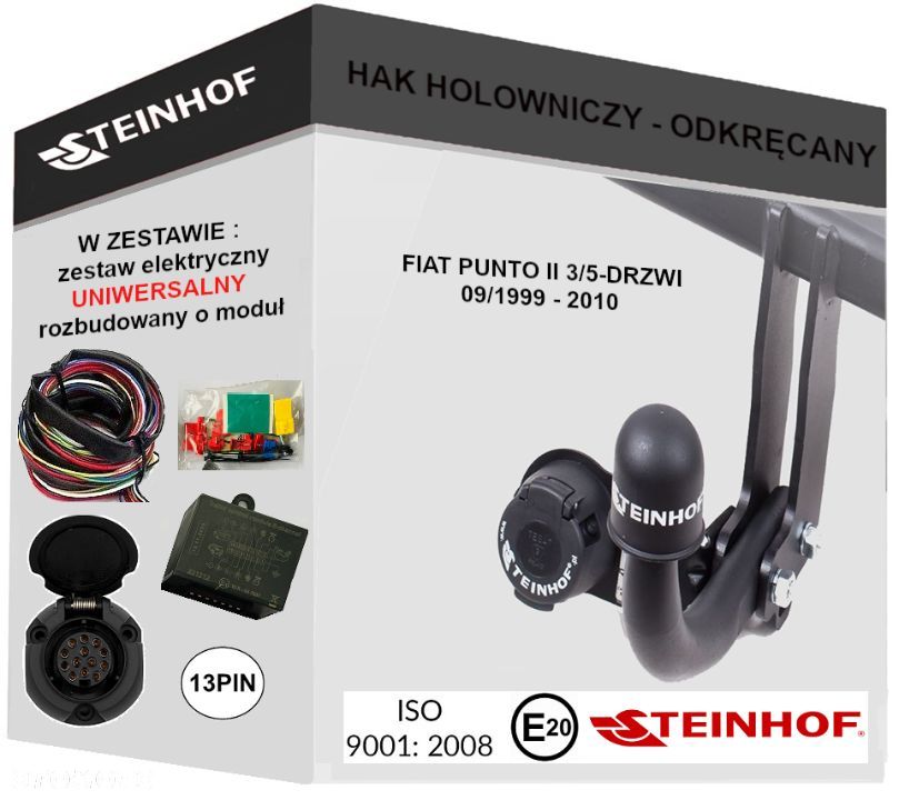 Hak Holowniczy + MODUŁ 7 PIN do Fiat Punto II od 1999 do 2010 - 1