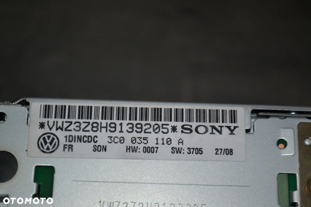 VW GOLF V TOURAN PASSAT B6 CADDY ZMIENIARKA  6 CD SONY 3C0035110A - 3
