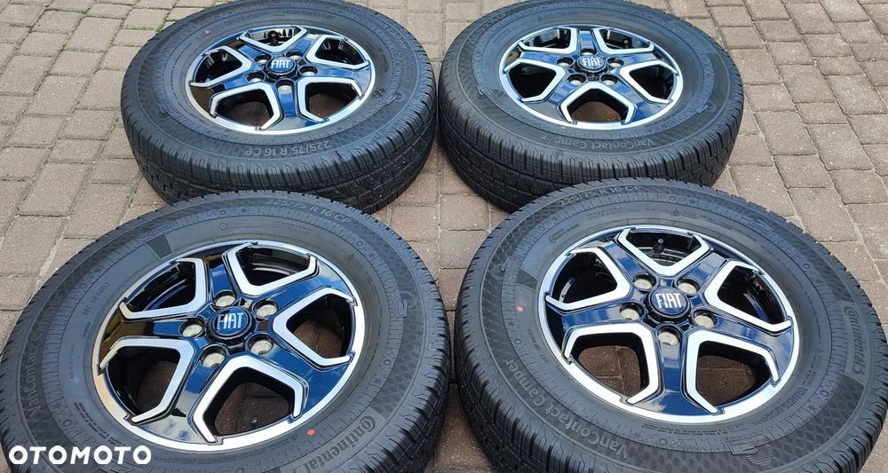 Koła Całoroczne Felgi Aluminiowe Oryg. Fiat Ducato Maxi Peugeot Boxer Citroen Jumper 16 cali 5x130 Ø78,1mm Et68 Continental 225/75/16 2025r Idealne !! Starogard Gdański - Wysyłka - 1
