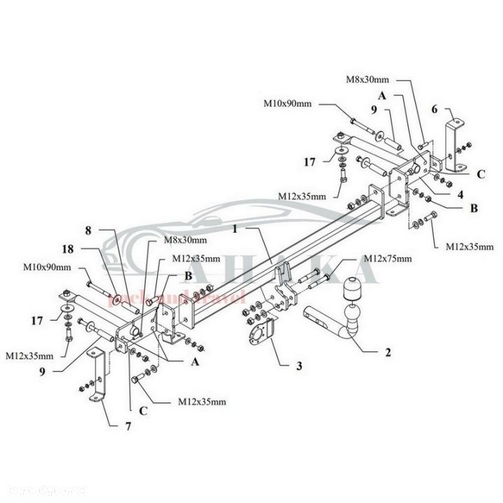 Hak Holowniczy Odkręcany Do Mazda 626 Gv Kombi 1987-1996 - 3