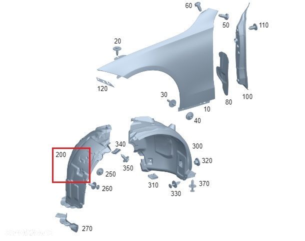 MERCEDES C-KLASA W206 Nadkole przod lewe przod ORYGINAL - 2