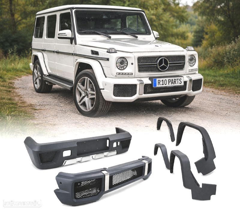 KIT DE CARROÇARIA MERCEDES CLASE G W463 LOOK AMG G65 PDC PARACHOQUES FRONTAL + TRASEIRO + 4 ABAS - 1