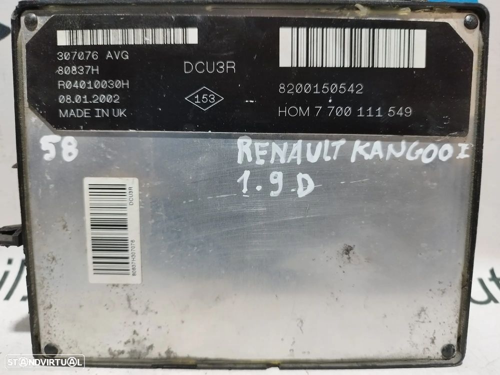 CENTRALINA ENGINE CONTROL ECU RENAULT KANGOO MK1 8200150542, 8200 150 542, R04010030H, R 04010030 H, 80837H, HOM7700111549, HOM 7700 111 549 - 2