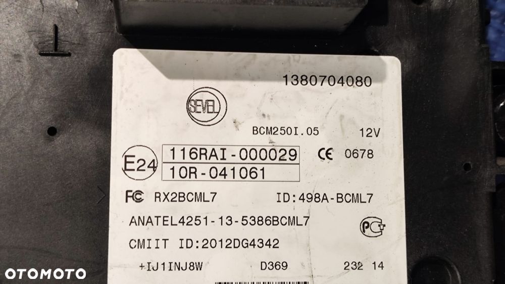 ZESTAW STARTOWY KOMPUTER STEROWNIK SILNIKA SKRZYNKA BEZPIECZNIKÓW BCM STACYJKA KLUCZYK KOMPLET PEUGEOT BOXER FIAT DUCATO CITROEN JUMPER III LIFT 14- 2.2 HDI - 7