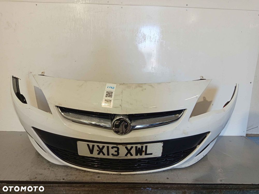 ^ ZDERZAK PRZÓD PRZEDNI OPEL ASTRA J 4 IV LIFT FL Z40R BIAŁY HALOGENY - 1
