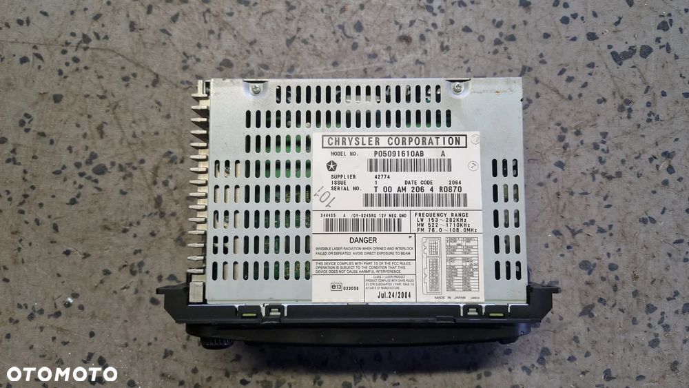 CHEVROLET PT CRUISER RADIO CD P05091610AB - 2