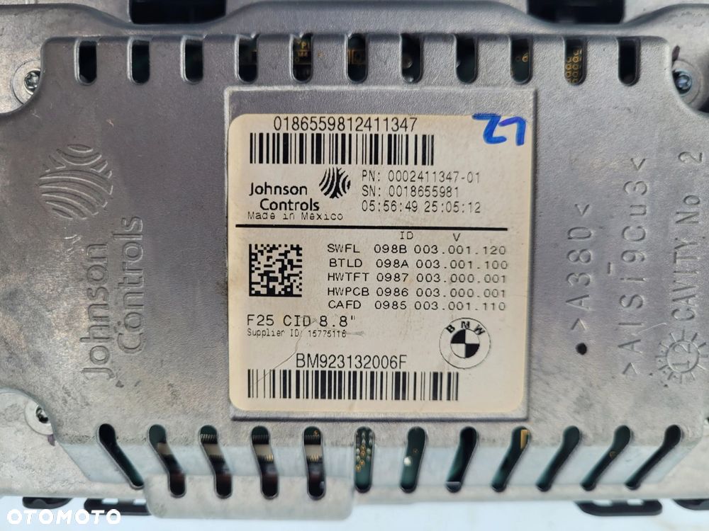 WYŚWIETLACZ NAWIGACJII CIC BMW X3 F25 9231320 - 5
