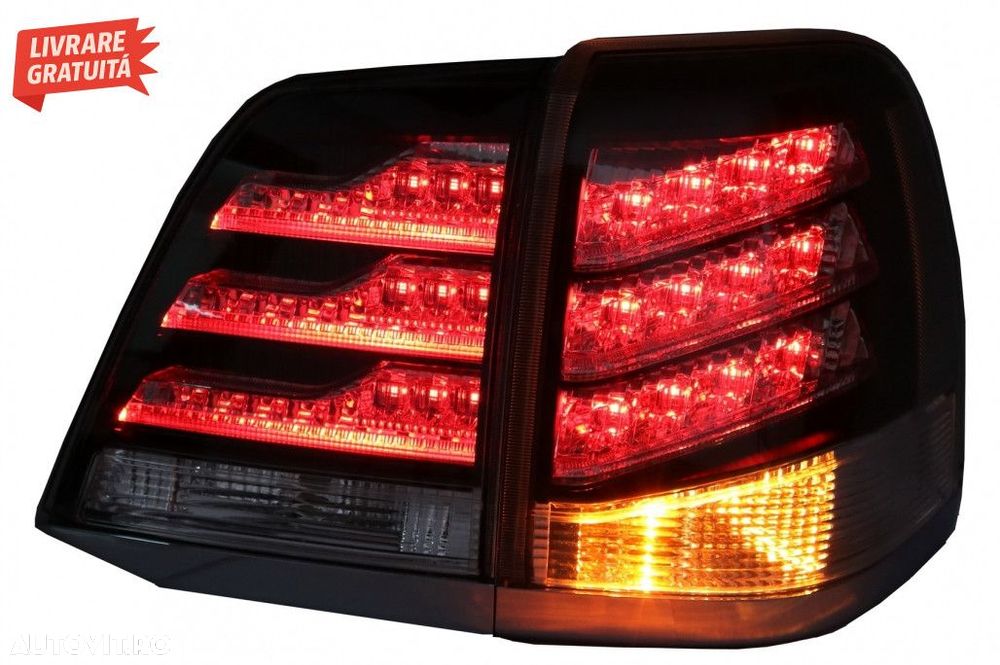 Stopuri LED Alb si Negru Toyota Land Cruiser FJ200 J200 (2007-2011) - 7