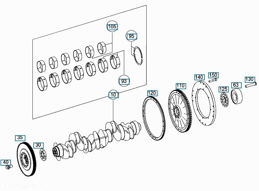 Claas Xerion 4000 Mercedes OM470 - koło zamachowe A4700300001 - 1