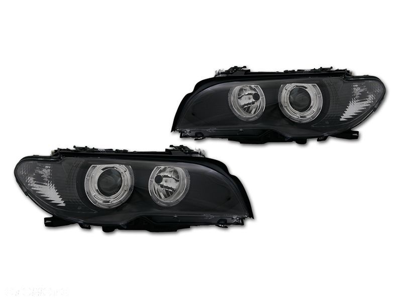 REFLEKTOR LAMPA KPL TUNING SOCZEWKA CZARNE BMW 3 E46 COUPE LIFT LCI 2003-06 - 1