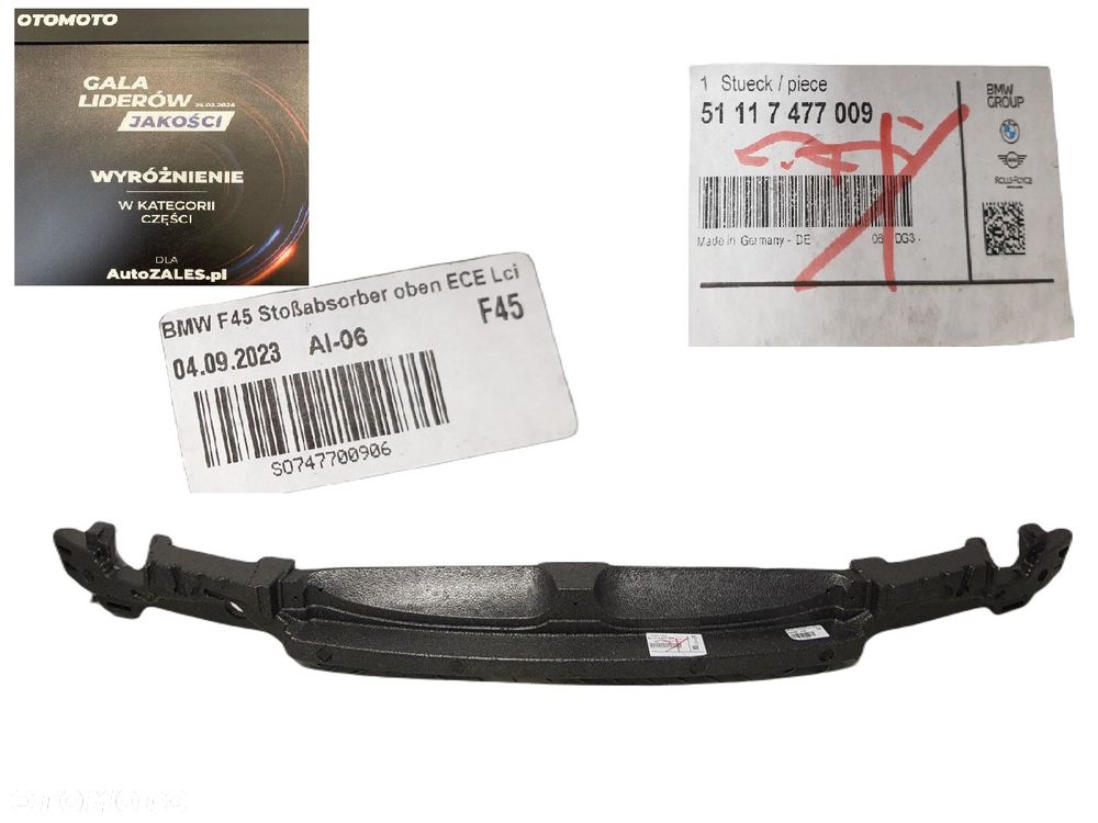 FABRYCZNIE NOWY ORYGINALNY ABSORBER  ZDERZAKA PRZEDNIEGO PRZÓD BMW 2 F45 F46 LCI LIFT 18-23 7477009 - 1